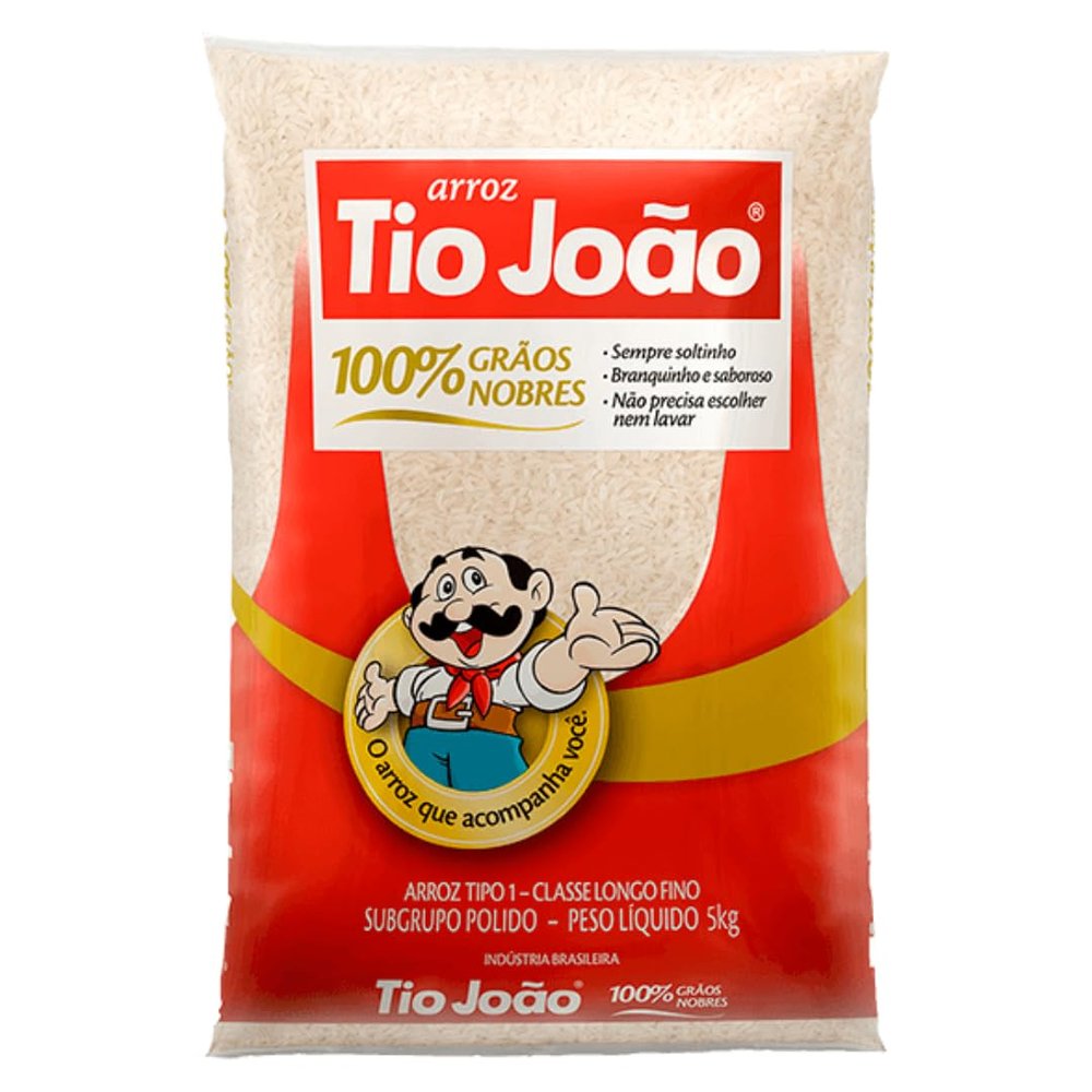 Long Grain White Rice/Brazilian White Rice no Basmati/Famous Brazilian Rice/Arroz Brasileiro - Tio Joo 1kg