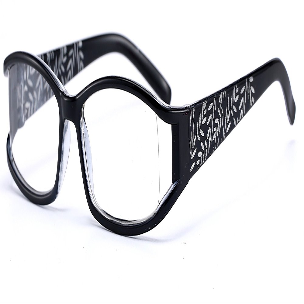 4sold Slim Reading Leaves Glasses 0.00 +0.50 +0.75 1.00 +1.5 +2.00 +2.5 +3.5 +4.00 brand (Black, 2.50)