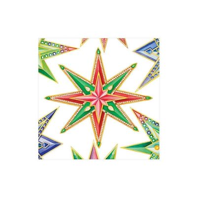 Caspari Jeweled Stars Paper Cocktail Napkins in White, 20 Per Package