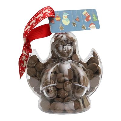ButtonChocs Christmas Chocolate Angel. Belgian Milk Chocolate Gift for Christmas.