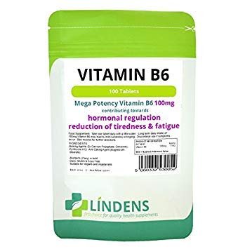 Lindens Vitamin B6 100mg 3-Pack 1 /Day 300 Tablets B-6 B 6