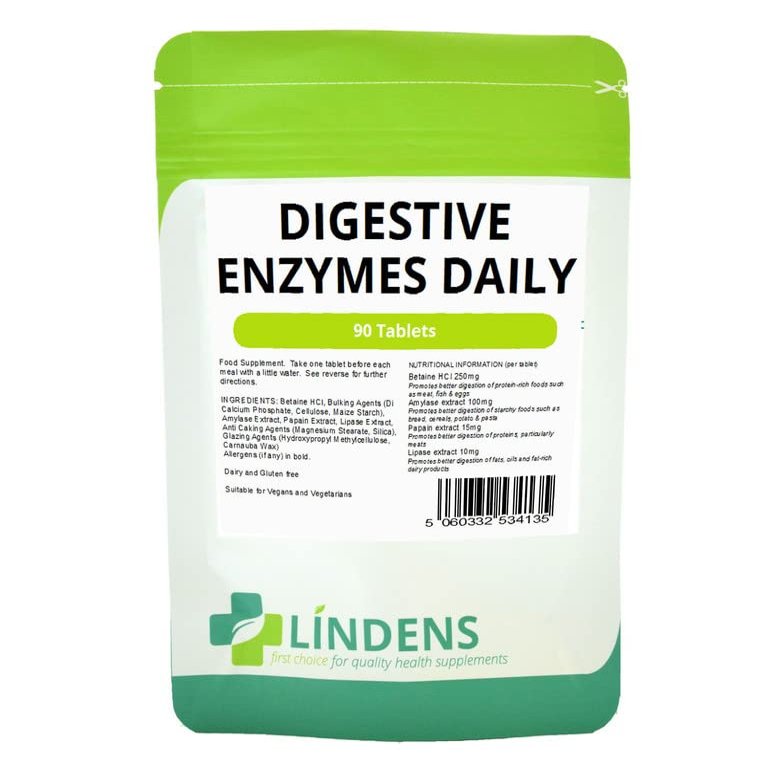 Digestive Enzymes Daily 2-Pack 180 Tablets w/Betaine hcl Amylase Papain Lipase