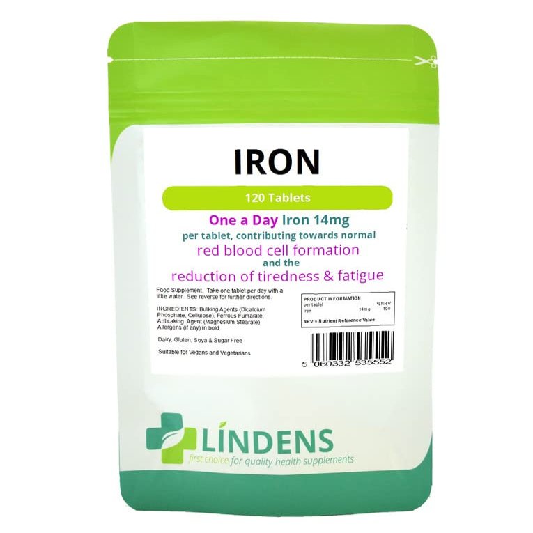 Iron 14mg 1 A Day 2-Pack 200 Tablets Iron Ferrous Fumarate Quality Supplement