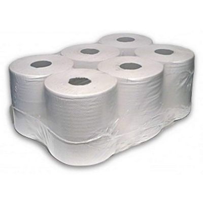 12 rolls x White Centrefeed Embossed 2ply Paper Towel