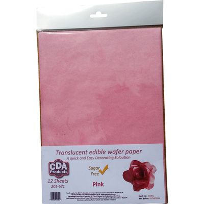 12 Sheets of Pink Edible Wafer Paper 201-671
