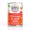 Geo Organics Chickpea & Lentil Dahl 400g (Pack of 1) | Organic Vegan Side Dish for Curry | Mild Spice | Certified Organic & Gluten-free Healthy Food | Suitable For Vegetarians & Vegans view 1