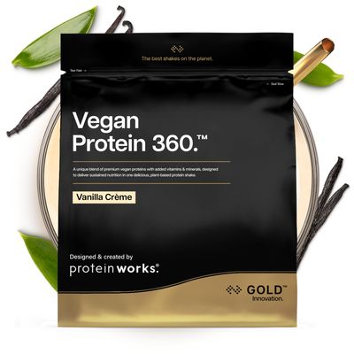 Protein Works | Vegan Protein 360 - Gold Innovation, Vanilla Crme, 33 Servings, 100% Plant Based & Natural, Premium Multi-Protein Blend, Low Fat Shake, Low Calorie Shake, 1kg