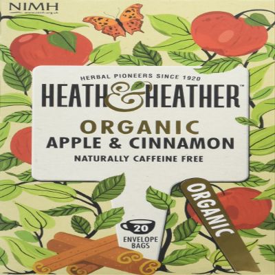 Heath & Heather - Organic Apple & Cinnamon Tea Warming Fruit & Spice Infusion Naturally Caffeine-Free Vegan Comforting & Aromatic Multipack 6 x 20 Boxes (120 Tea Bags)