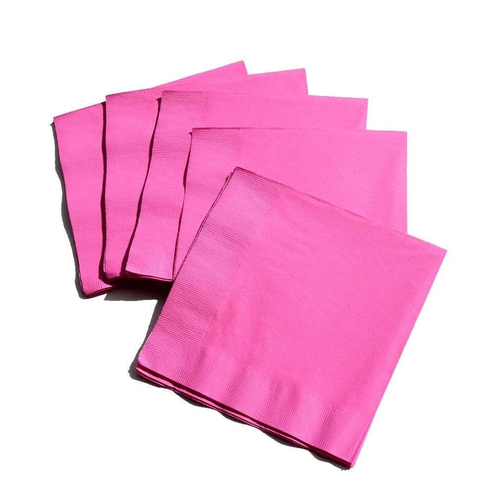 100 Hot Pink Paper Napkins Serviettes Birthday Wedding Catering 33cm 2ply Hen Party
