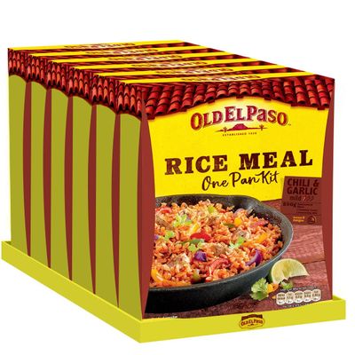Old El Paso Chilli & Garlic One Pan Rice Meal Kit 355g (Pack of 6)