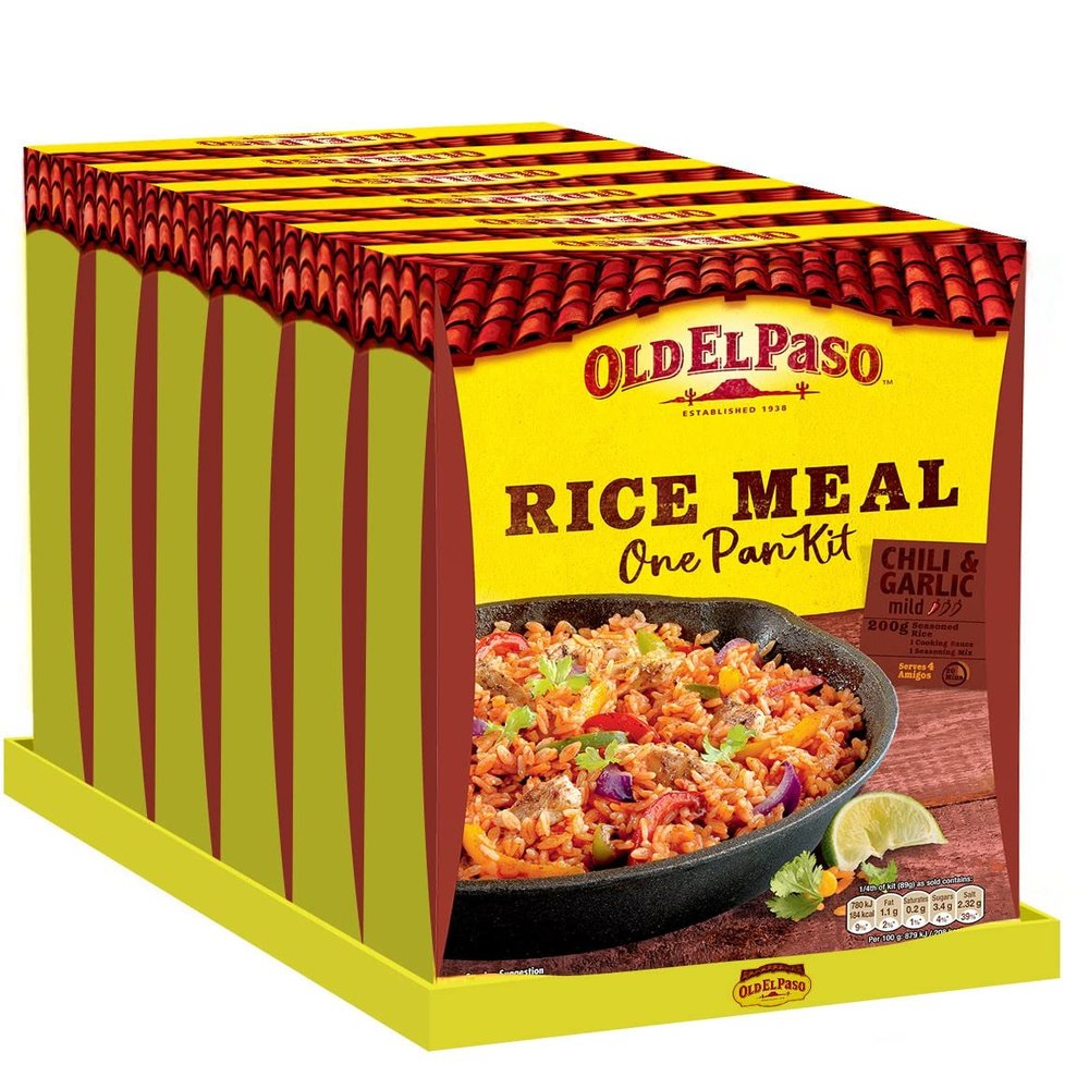 Old El Paso Chilli & Garlic One Pan Rice Meal Kit 355g (Pack of 6)