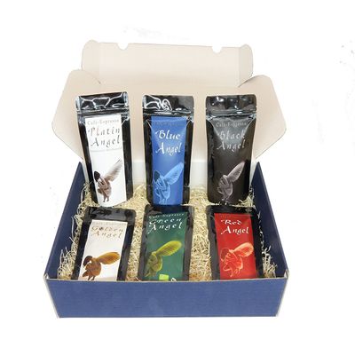 Gift Set Espresso Angel Series 6 x 100 g the exclusive Coffee & Espresso Series Highlight gift (whole bean)