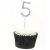 Sparkle & Celebrate! Rhinestone Number Cake Topper  The Ultimate Birthday & Anniversary Cake Bling (5 (Five), Silver) view 1