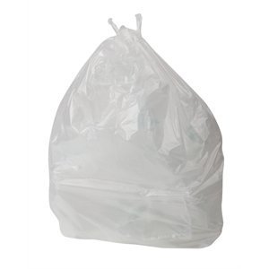 200 x Standard Duty Bin Bags Clear - General Waste 100Litre 5kg Clear Refuse Sacks Bin Liners Bin Bags by Jantex