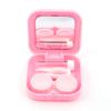 Adecco LLC Portable Contact Lens Case Travel Kit Mirror +bottle + tweezers Container Holder (pink) view 3
