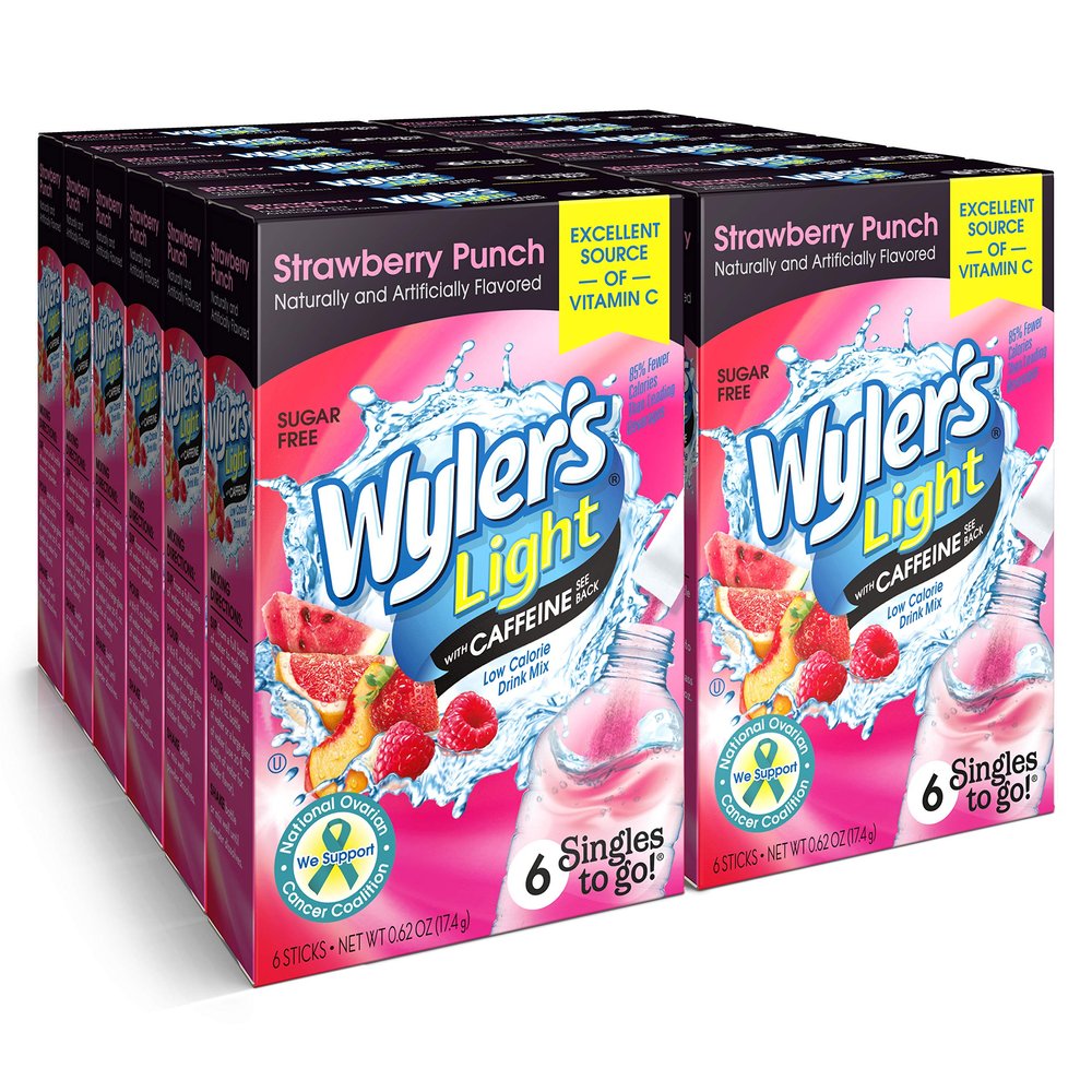 Wyler's Light Strawberry Punch with Caffeine Drink Mix 17.4 g