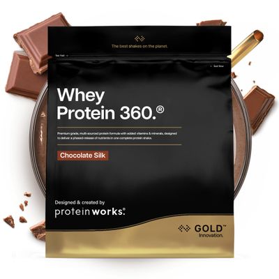 Protein Works | Whey Protein 360 - Gold Innovation, Whey Protein Powder, Premium Tri-Protein Blend, Digestive Enzymes, 12 Vitamins & Minerals, Chocolate Silk, 40 Servings, 1.2kg