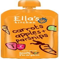 Ella's Kitchen - Stage 1 Baby Food - Carrots Apples & Parsnips - 120g (Pack of 4)