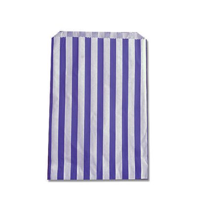 100x Purple Small Candy Stripe Paper Bags Sweet Favour Buffet Gift Shop Party Sweets Cake Wedding
