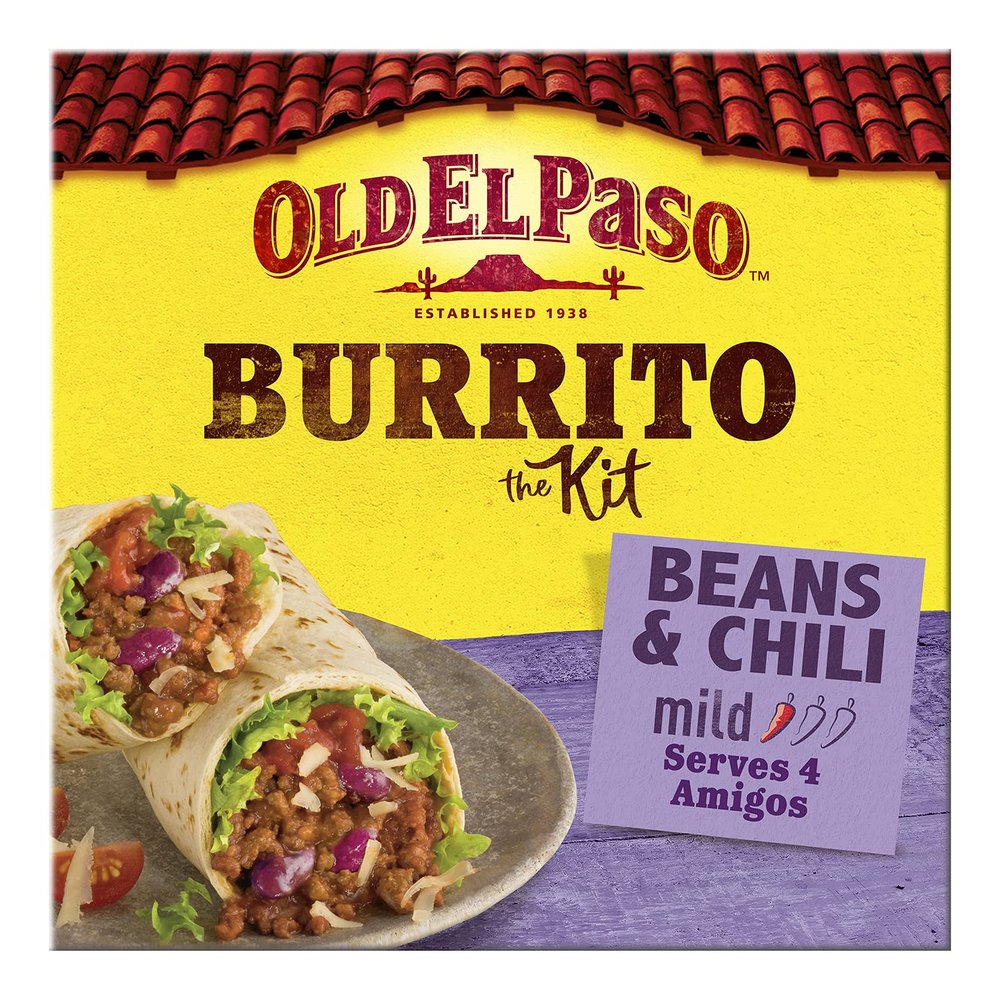 Old El Paso Mexican Mild Beef & Bean Chilli Buritto Kit, 620g