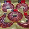 6 bags of 100g. of acorn-fed Iberian Ham (Jamn De Bellota Ibrico) 50% Iberian Breed. knife cut. view 1