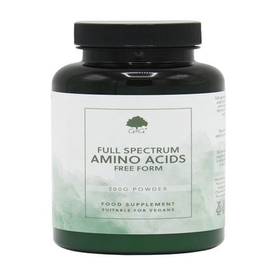 Full Spectrum Amino Acid Powder | BCAA | Vegan Free Form Amino Acids | 200g Powder | G&G Vitamins