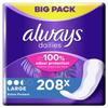 Always Dailies Panty Liners, Extra Protect, Large, 208 Liners (52 x 4 Packs), Odour Neutraliser, Absorbent Core view 1