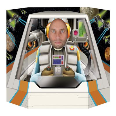 Beistle Spaceship Pilot Reversible Photo Door Banner, 37" x 25", Multicolored