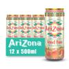 Arizona Peach Iced Tea, Pack of 12 x 500ml Cans, Black Tea with Peach Juice, No Artificial Colours or Preservatives view 1