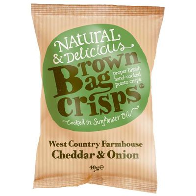 Brown Bag Crisps | West Country Cheddar & Onion | 2 x 20 x 40g