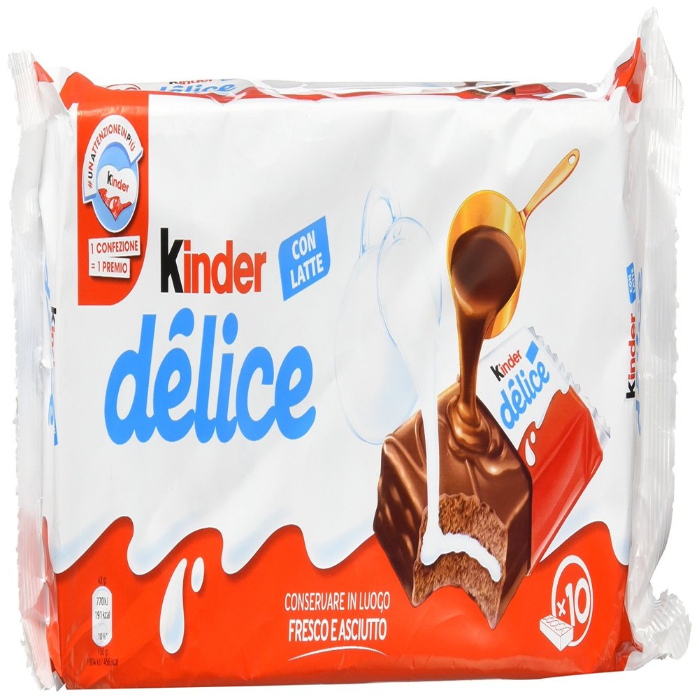 3X Kinder Ferrero Delice Chocolate Covered Sponge Fingers Cakes Desserts with Real Milk Filling 10 Pack