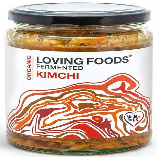 Loving Foods *Organic & Made in the UK* Kimchi (475g) Raw, Unpasteurised & Bursting with Beneficial Live Bacteria (6 x Jars)