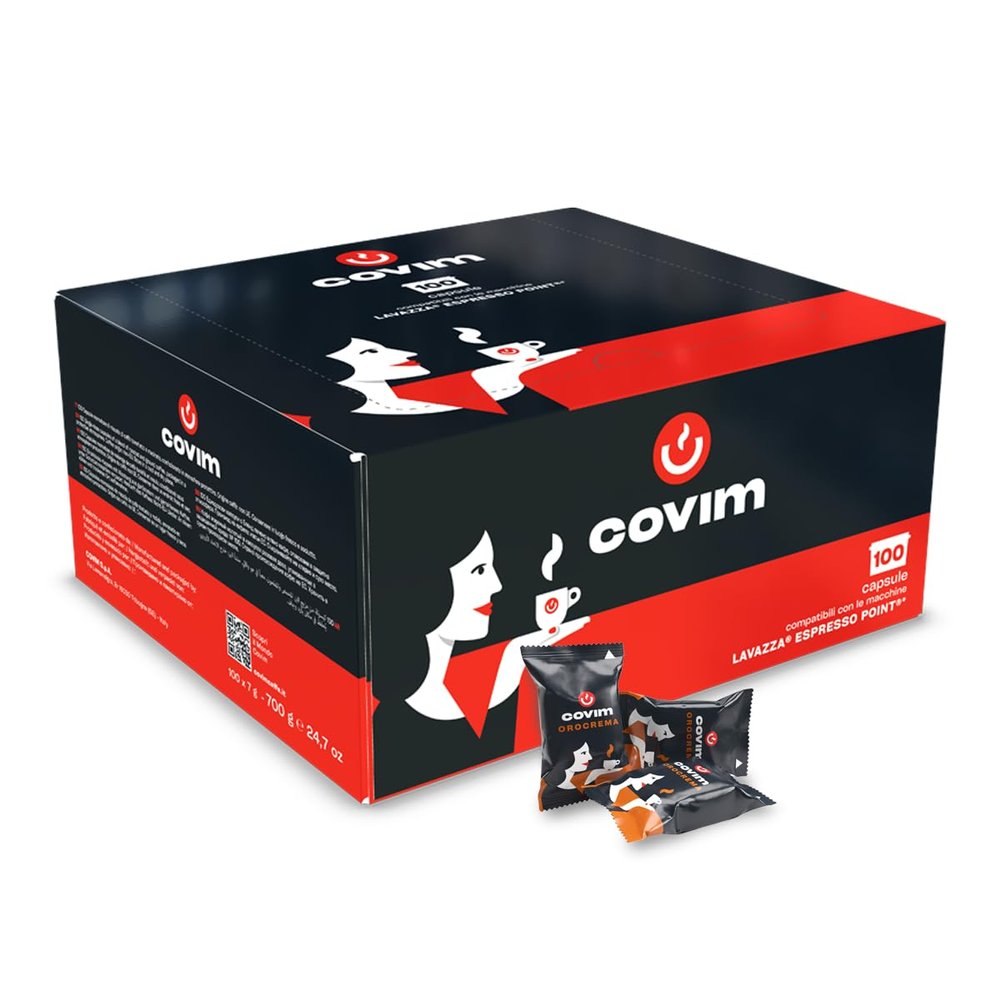 100 Capsules Coffee - Epy Orocrema - Comp. Lavazza Espresso Point - Covim