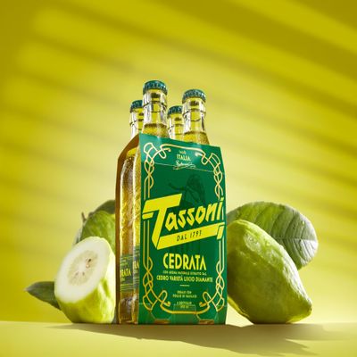 Cedrata Tassoni Soda - 4x 180ml Glass Bottles - Refreshing Italian Sparkling Drink - Best Served Over Ice with a Slice of Lemon - Traditional Italian Soft Drinks