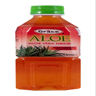 Grace Aloe Vera Drink Strawberry Flavour 500ml Lot of 6