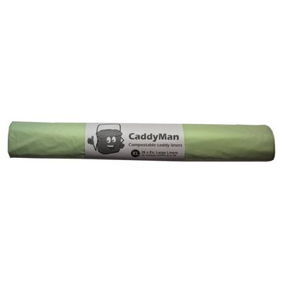 26 x 25 Litre CaddyMan Compostable Kerbside Food Waste Caddy Bin Liner Bio Bags EN13432 (25L-25)