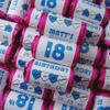 50 Personalised 18 Birthday BOY Blue MINI Love Hearts Sweets view 1