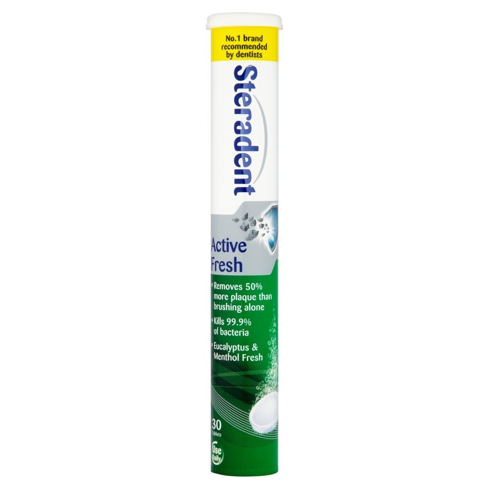 Steradent Active Fresh 30 Tablets (Pack of 12 Total 360 Tablets)