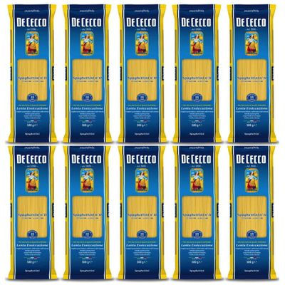 10x De Cecco Spaghettini No. 11 Italian Pasta 500g