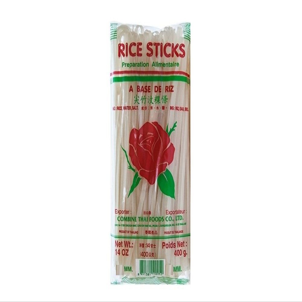 Authentic Rose Extra Large XL Rice Stick Noodles Bnh ph 10mm 14oz 400g Soup Stir Fry Salad
