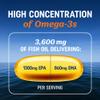 Triple Strength Omega 3 Fish Oil 3600 mg | EPA & DHA | Over 2100mg Omega-3 Fatty Acids | 1300mg EPA + 860mg DHA | Best Essential Fatty Acids | Premium Wild Caught & Burpless Fish Oil | 120 Ct view 2
