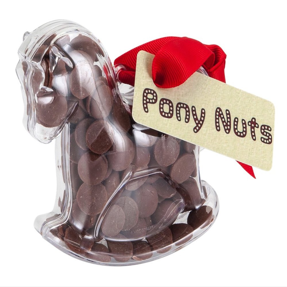 ButtonChocs Chocolate Rocking Horse - Pony Nuts. A Little Belgian Milk Chocolate Gift. Pony Gift. Horse Gift.