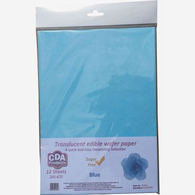 12 Sheets of Blue Edible Wafer Paper 201-675