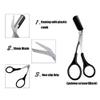 Professional Precision Trimmer Eyebrow Scissors Remover Beauty Tool with Comb and Non Slip Finger Grips Black Silver Tone for Men view 2