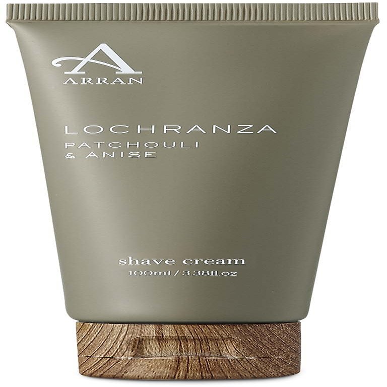 Arran Sense of Scotland Lochranza Moisturising and Nourishing Vegetable Oil Shave Cream for Men (100ml/3.3floz) Woody Patchouli and Vetiver Enhanced with Fresh of Lemon and Grapefruit