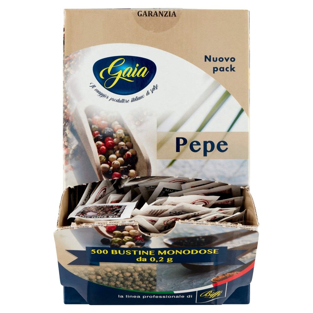 Gaia pepe nero confezione da 500 bustine 0.2 grammi ciascuna (1000043327)