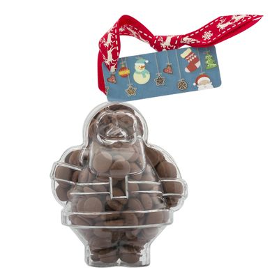 ButtonChocs Christmas Chocolate Santa. Belgian Milk Chocolate Gift for Christmas.