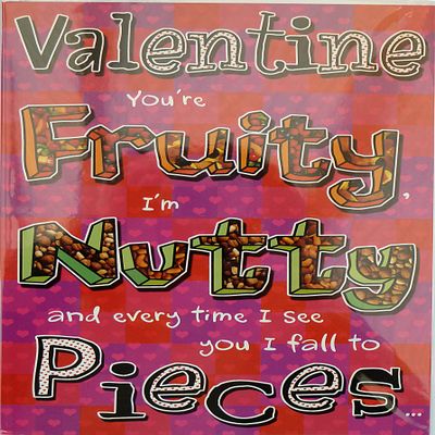 (301) Fruity/Nutty/Piece valentine card - Biscuit Joke