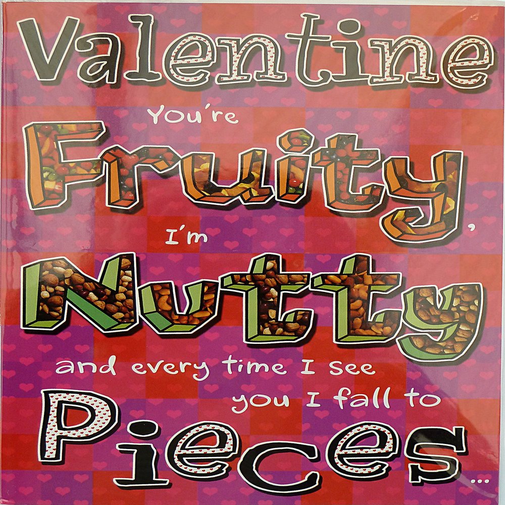 (301) Fruity/Nutty/Piece valentine card - Biscuit Joke