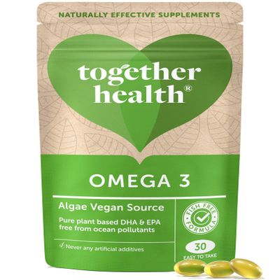 Algae Omega 3  Together Health  Pure Algae Omega 3  Unique Plant Source of DHA & EPA  Vegan Friendly - Made in The UK  Pack of 5-150 Softgels